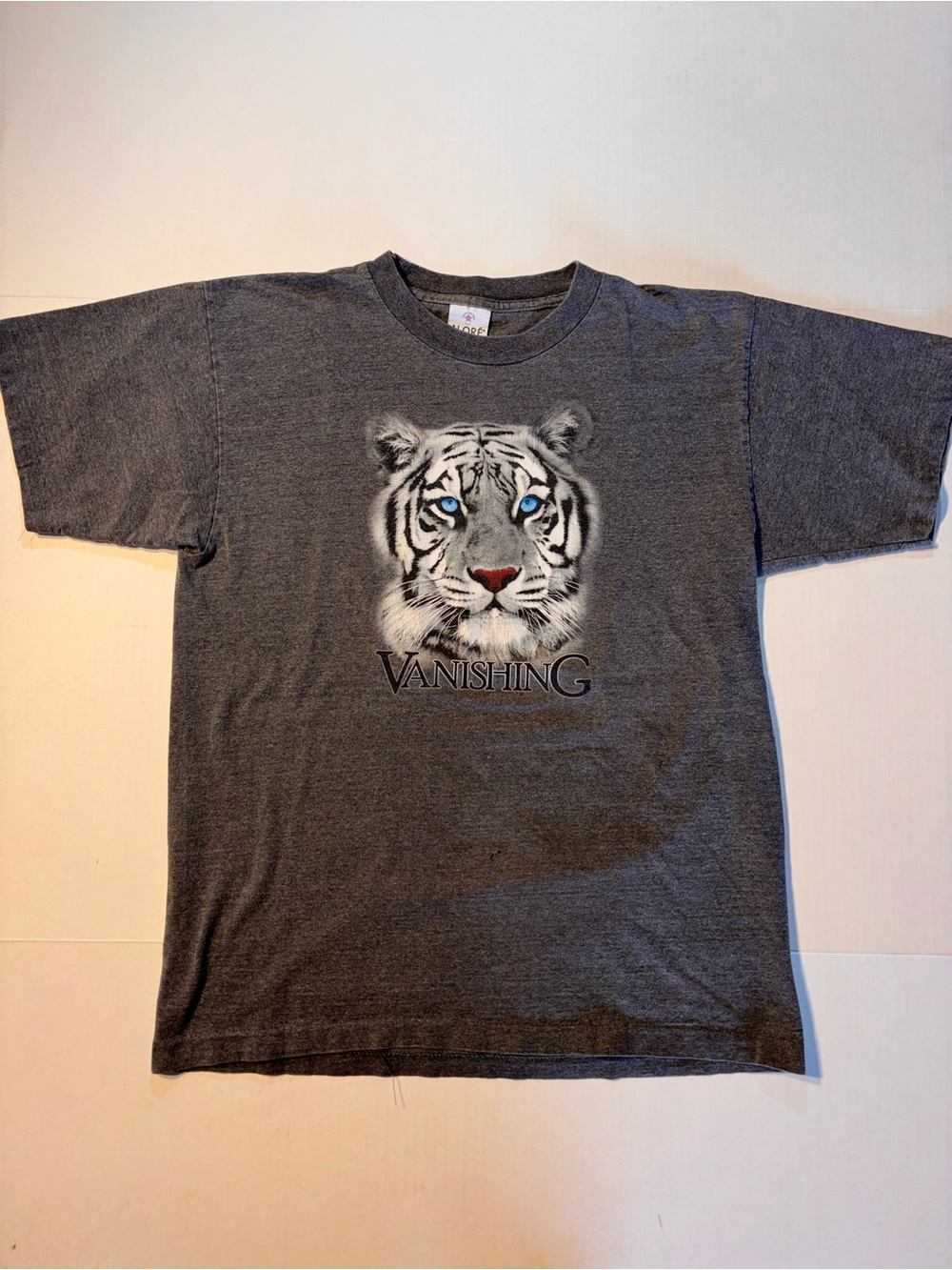 Vtg Alore Vanishing White Tiger Nature Wildlife 90’s USA T-shirt Sz Large